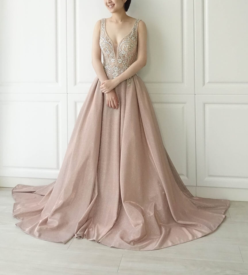 璀璨星空玫瑰粉禮服 - 台中婚紗 | 禮服出租 | 婚紗推薦