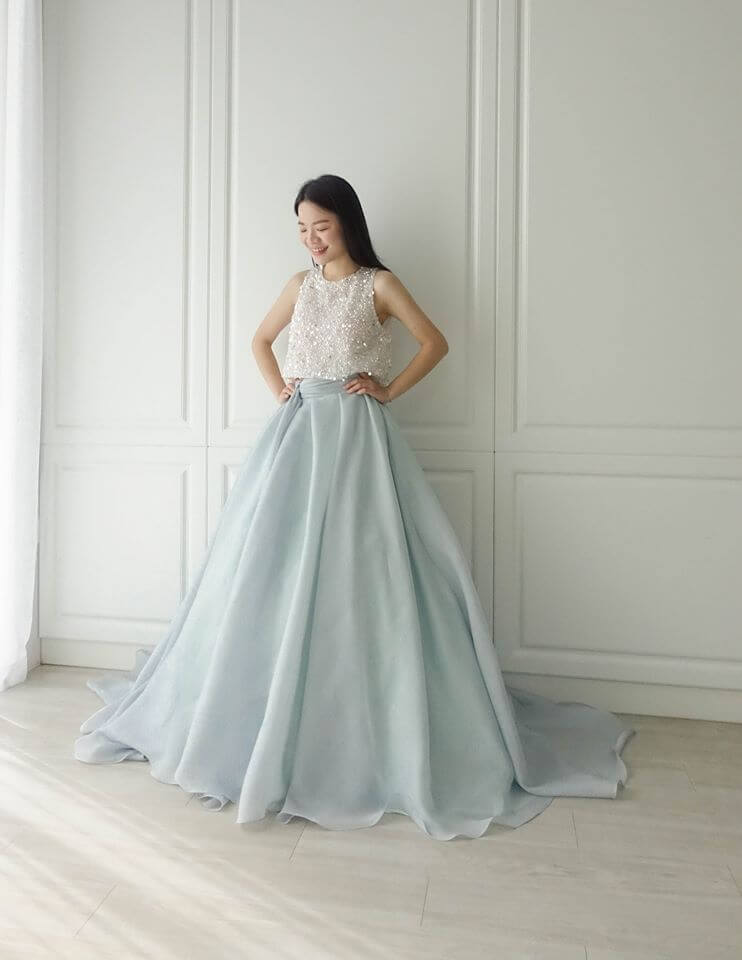 閃亮Tiffany藍兩件式禮服 - 台中婚紗 | 禮服出租 | 婚紗推薦